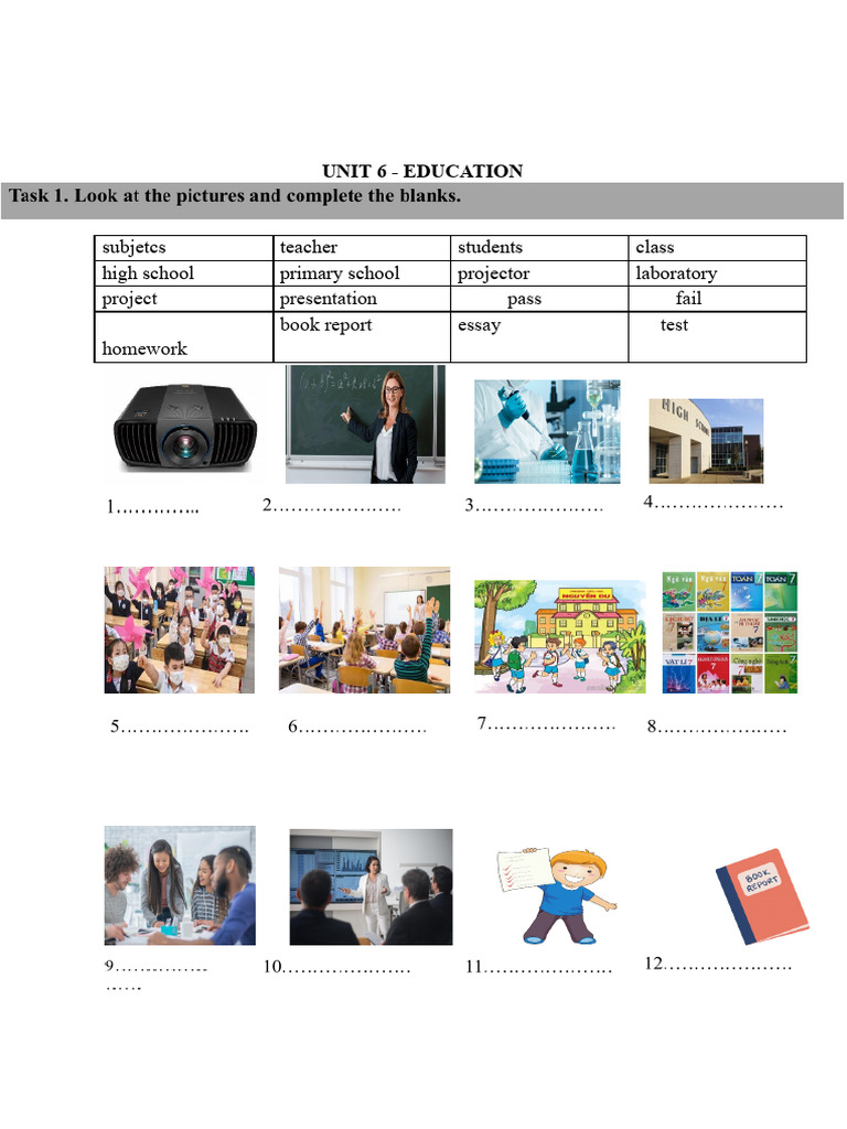 Education Vocabulary and Exercises | PDF