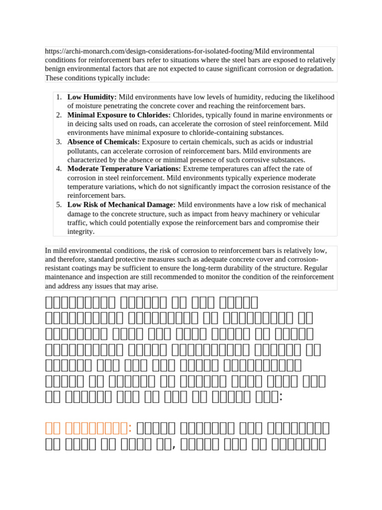 Mild Environmental Conditions for Reinforcement | PDF | Corrosion ...