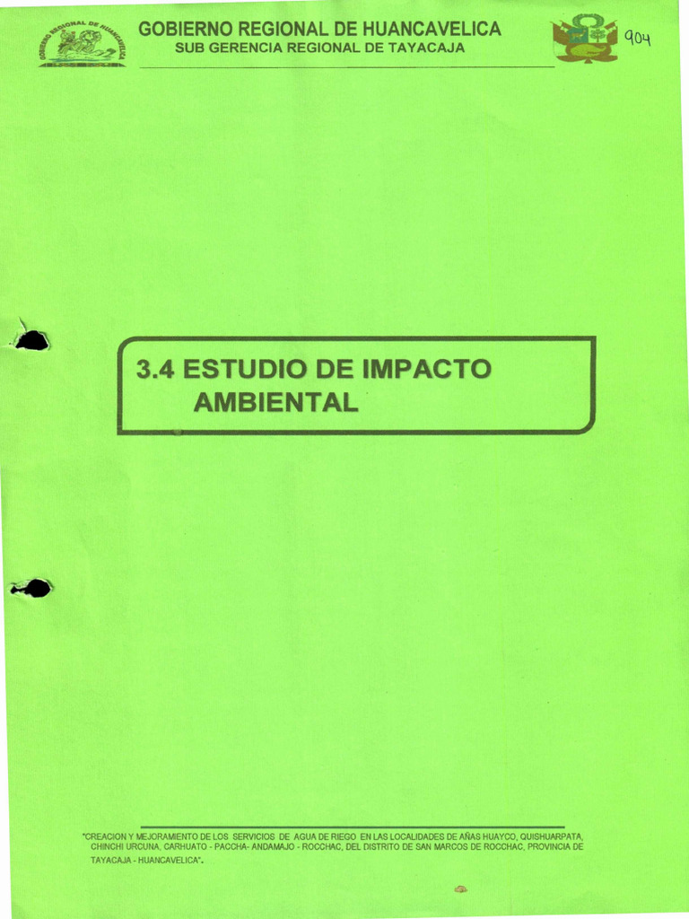 Estudio de Impacto Ambiental en Tayacaja | PDF | Entorno natural | Agua