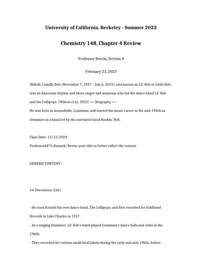 Chemistry 148 Chapter 4 Review | PDF | African American Music | Popular ...