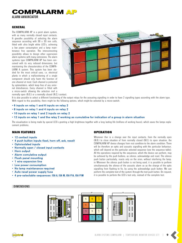 COMPALARM AP Alarm System Overview | PDF | Relay | Switch