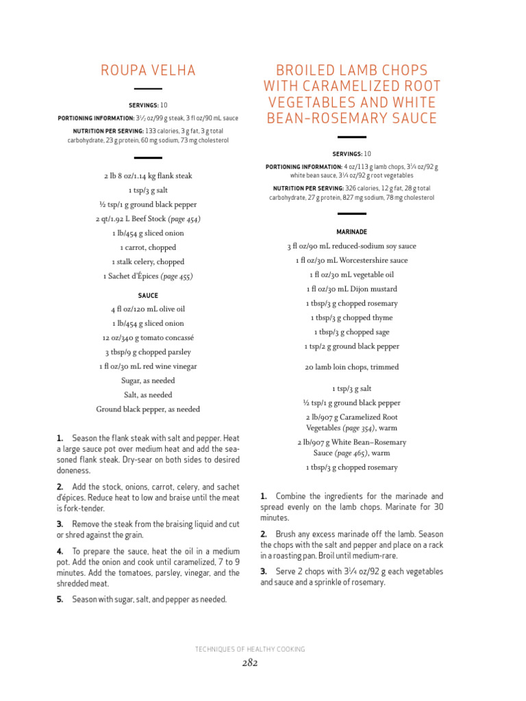 CulinaryInstitu 2012 BROILEDLAMBCHOPSWITHC TechniquesOfHealthyCo | PDF ...