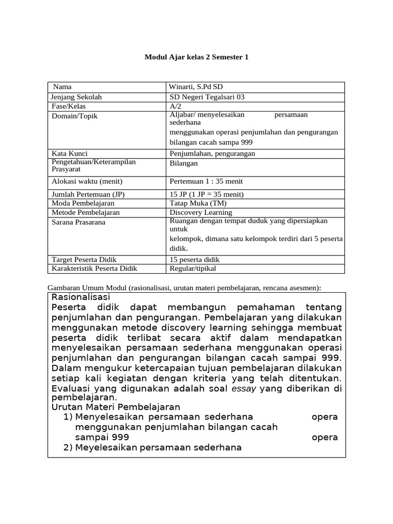 Midul Ajar Kls 2 Matematika | PDF