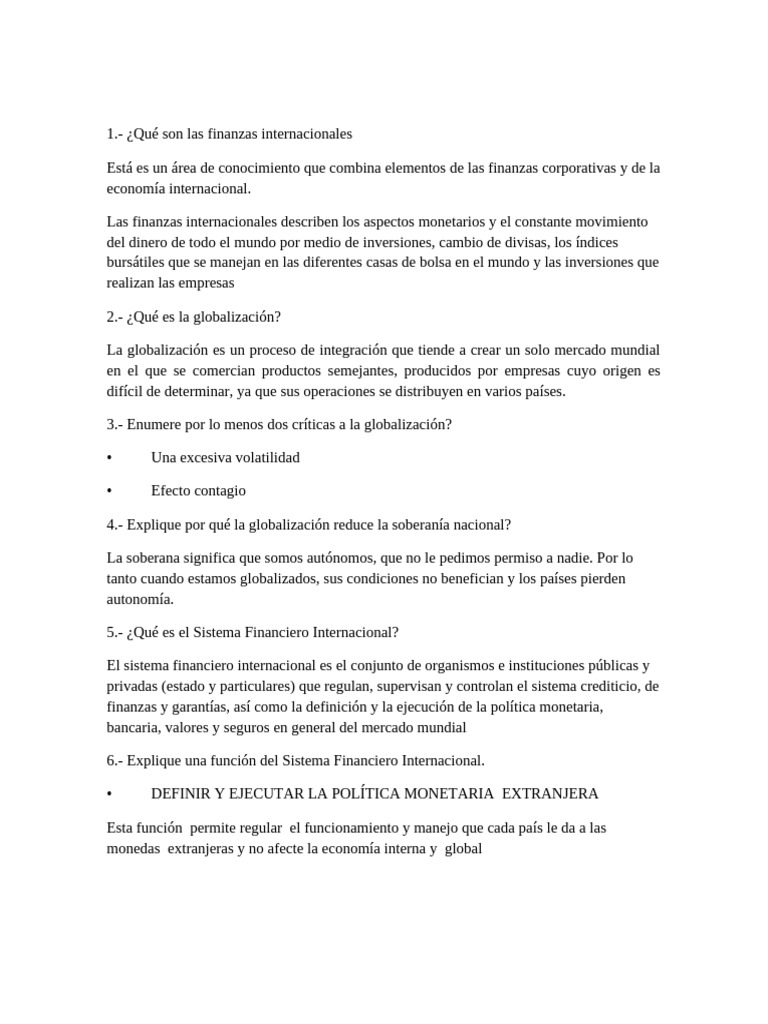 Finanzas Internacionales y Globalización | PDF | Moneda | Tipo de cambio