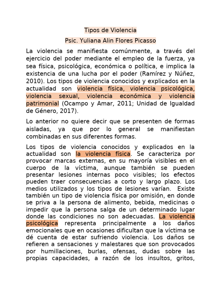 Tipos y Ciclo de Violencia en Parejas | PDF | Violencia | Agresión