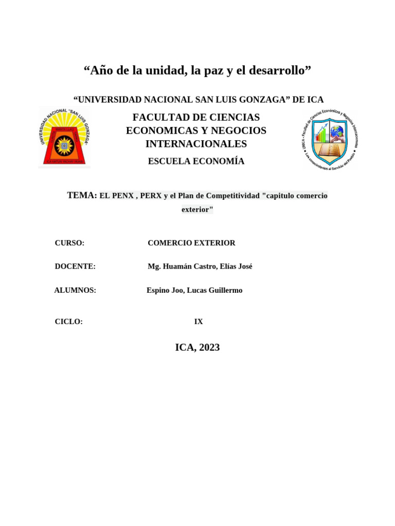 PENX y PERX: Estrategias de Exportación | PDF | Exportaciones | Perú