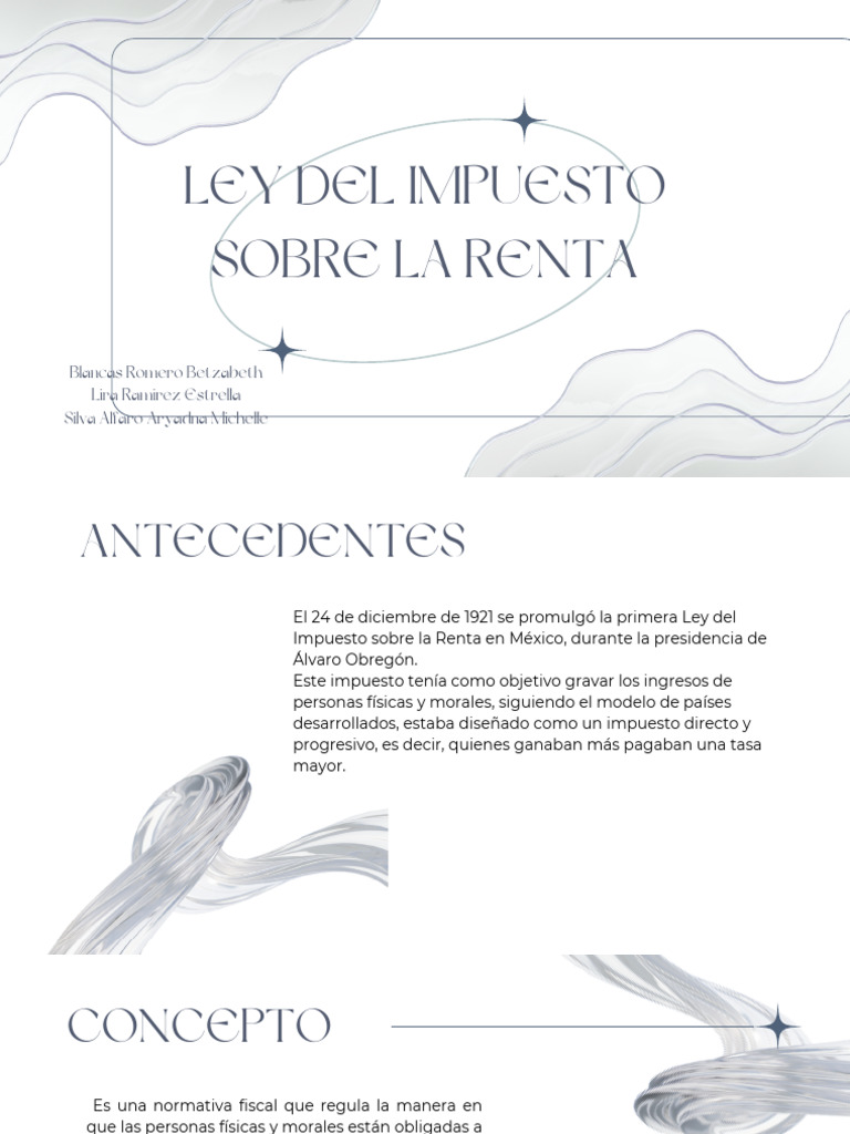 Ley del Impuesto sobre la Renta en México | PDF | Impuesto sobre la ...