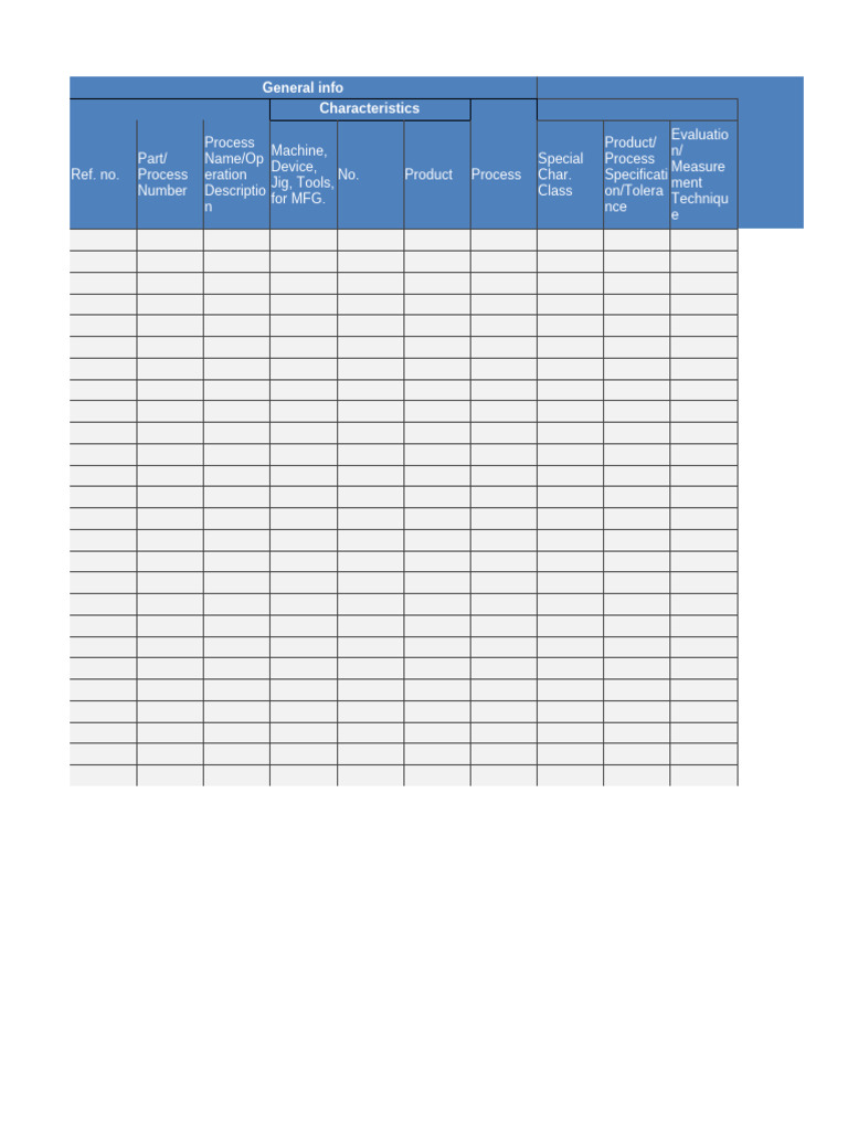 Control Plan Example | PDF