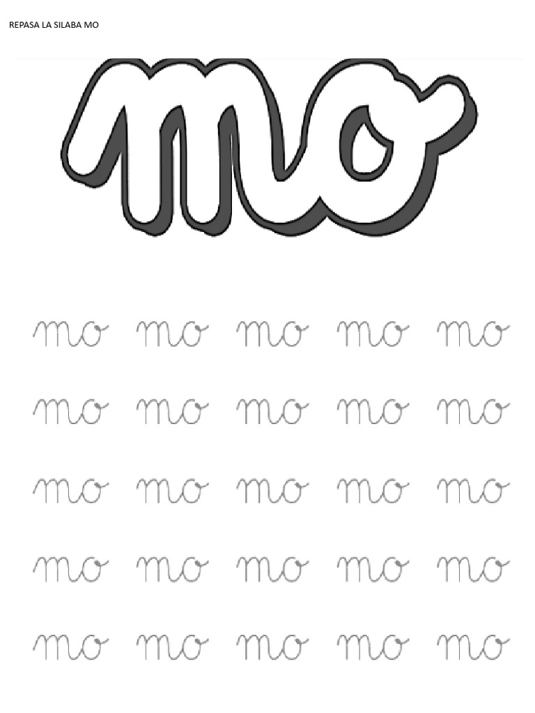 Ejercicios de la sílaba "mo" | PDF