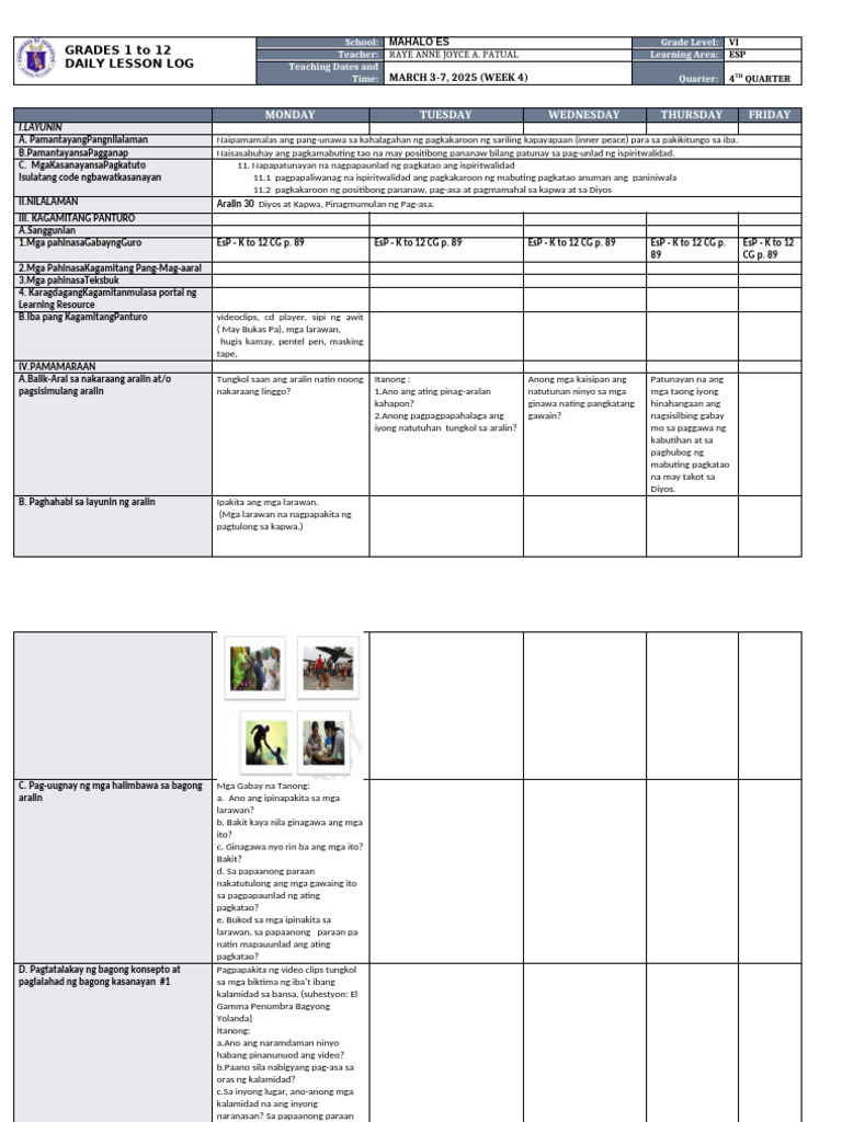 DLL - Esp 6 - Q4 - W4 | PDF