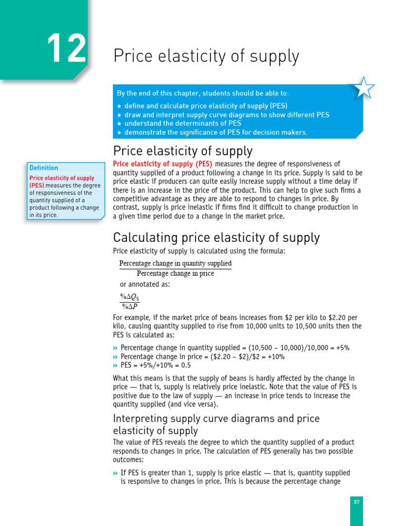 Understanding Price Elasticity of Supply | PDF | Elasticity (Economics ...