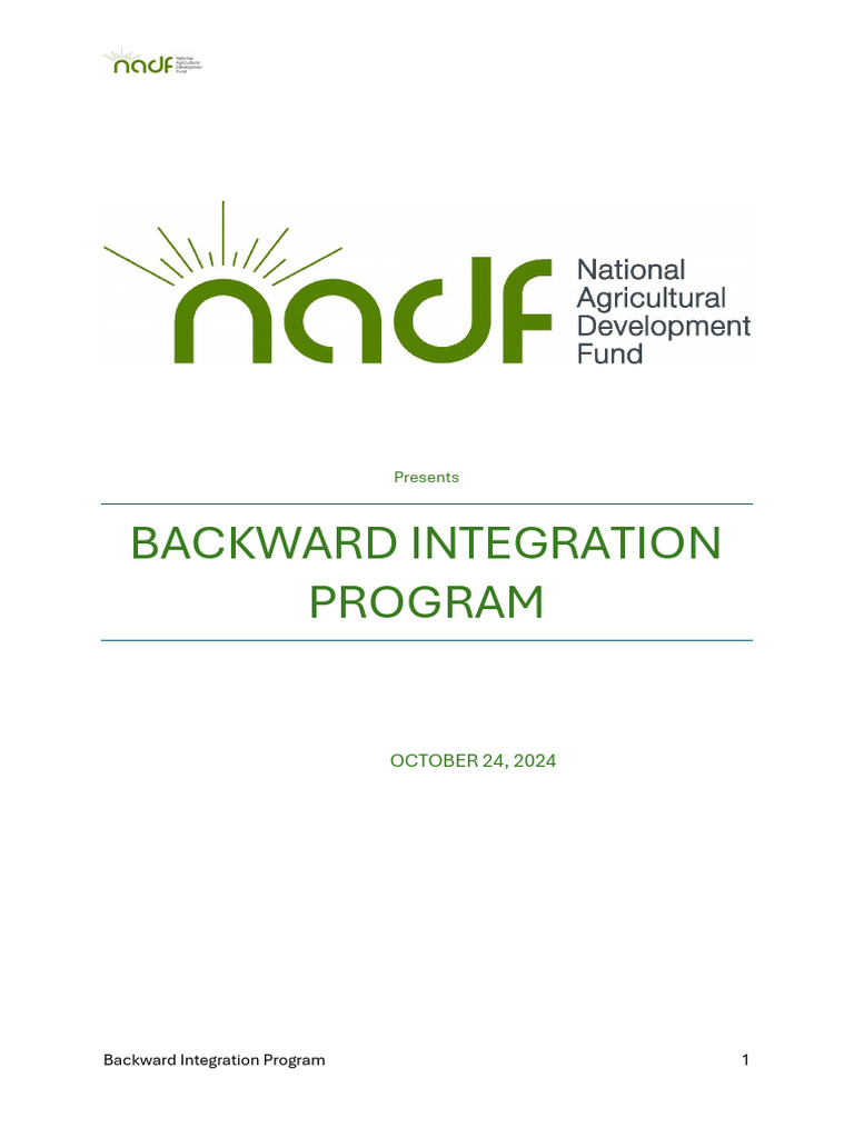 Backward Integration Program Overview | PDF | Insurance | Smallholding