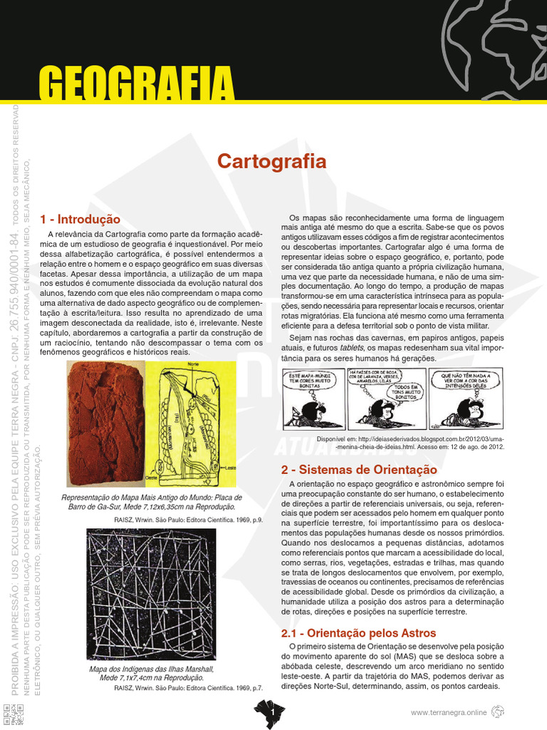 Importância da Cartografia na Geografia | PDF | Geografia | Cartografia