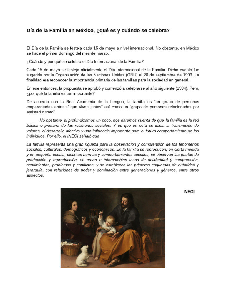 Día de La Familia en México | PDF | Familia | Agua