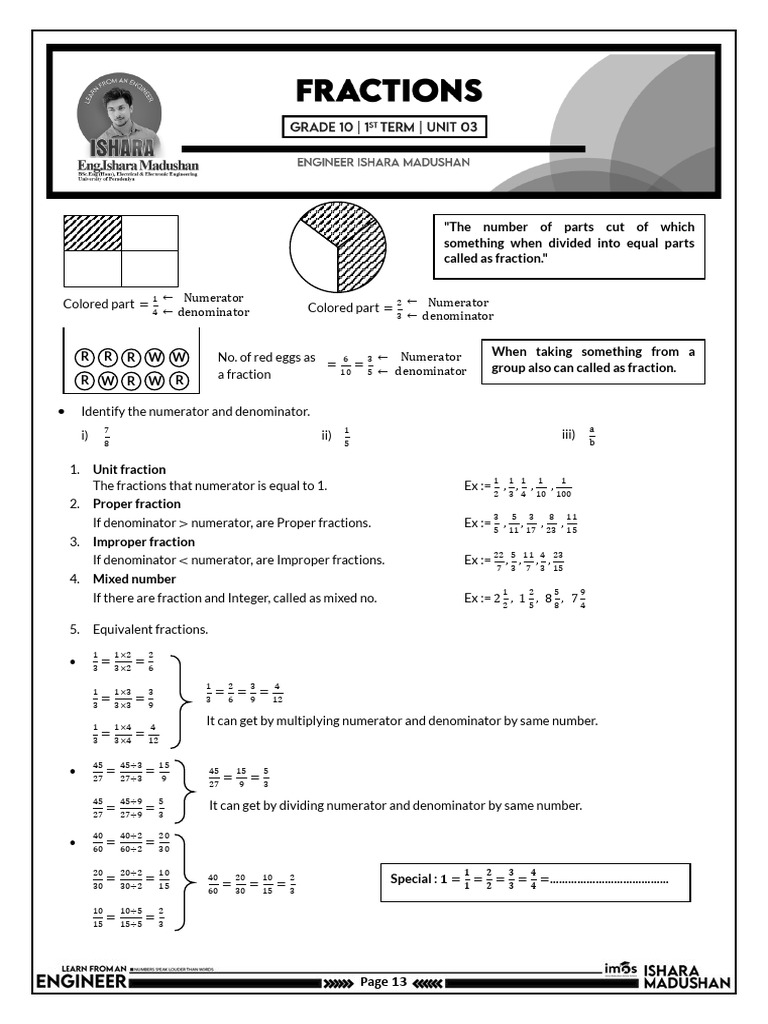 Understanding Fractions: Types and Operations | PDF | Division ...