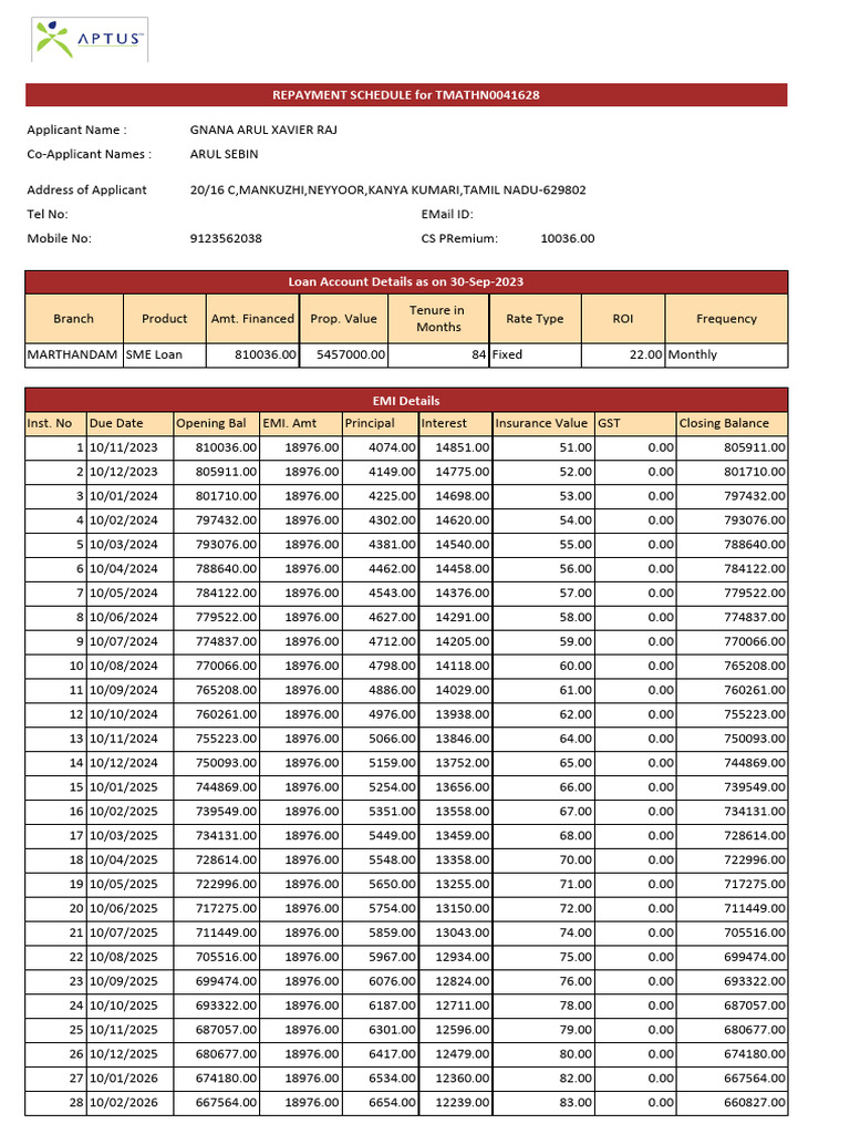 Amortization Schedule | PDF | Credit | Finance & Money Management