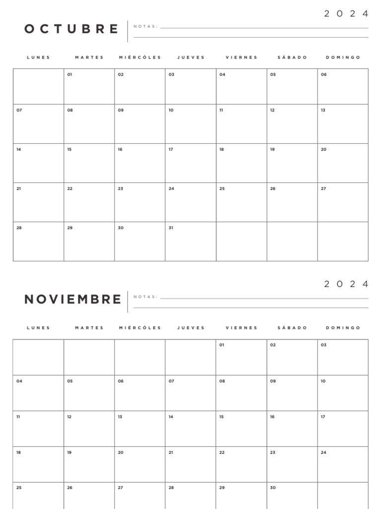 Calendario de Octubre y Diciembre | PDF