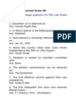 General Knowledge Questions For PSC Last Grade Exam
