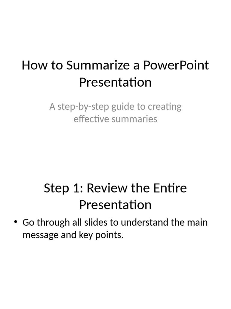 Summary of PPT Example | PDF