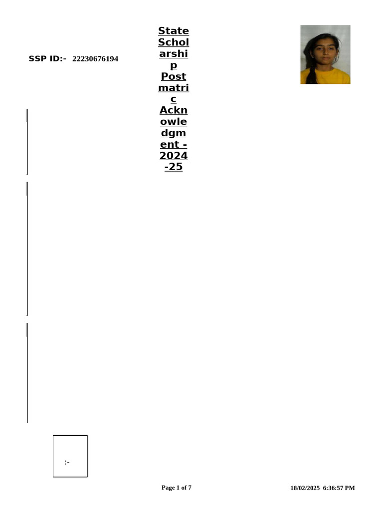 Student Acknowledgment | PDF