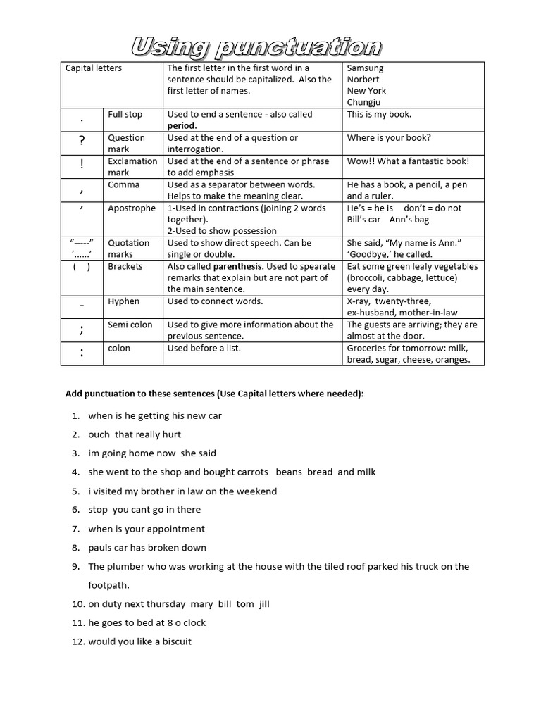 Punctuation | PDF | Punctuation | Sentence (Linguistics)
