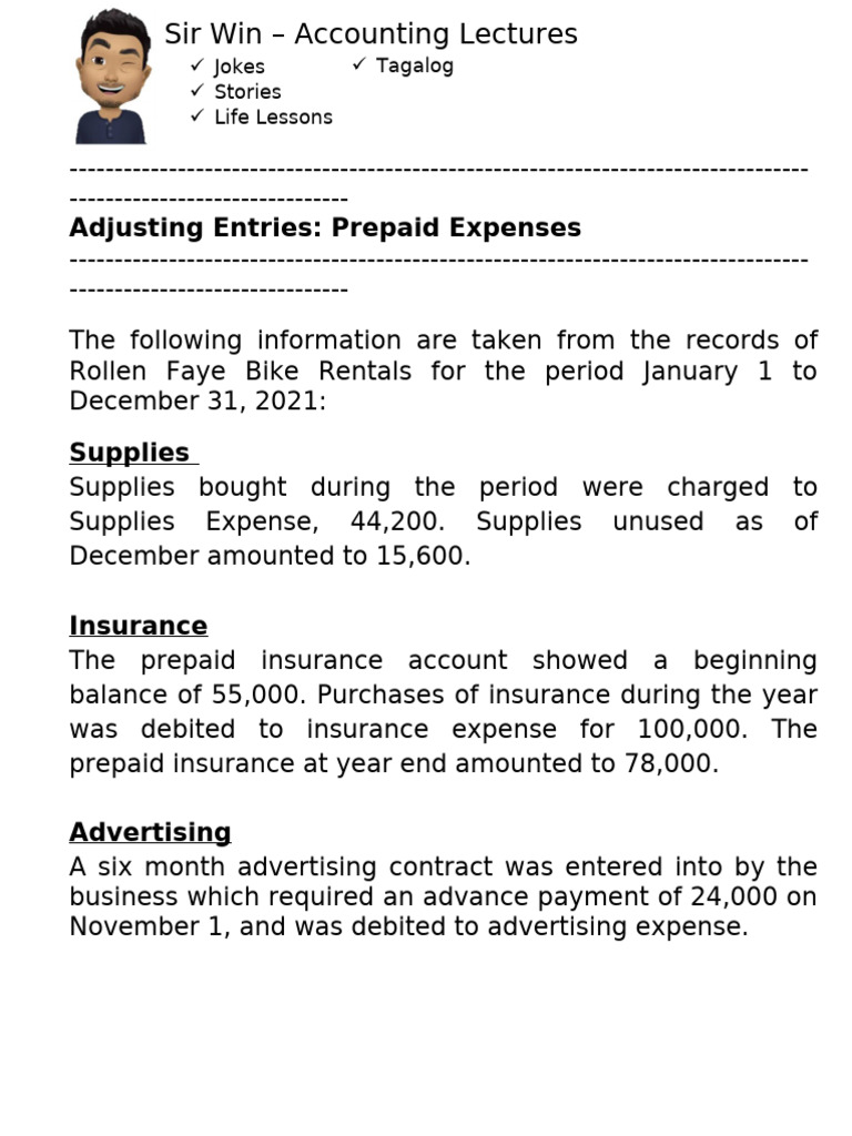 Prepaid Expenses | PDF