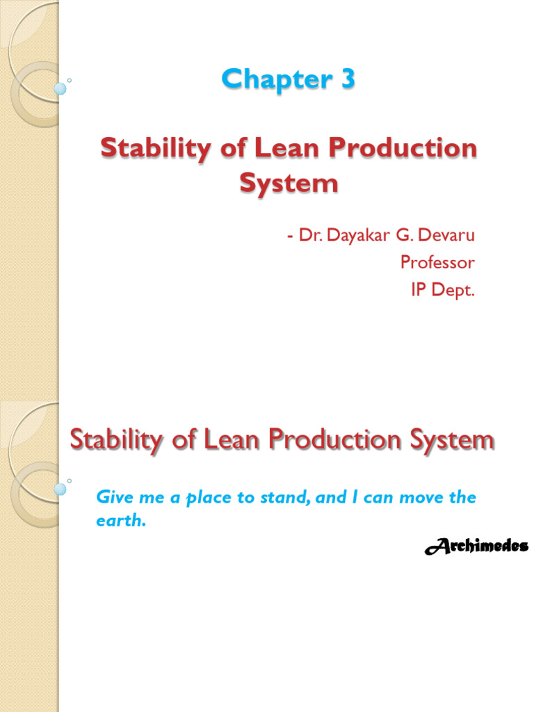Lean Production System Stability Guide | PDF | Lean Manufacturing