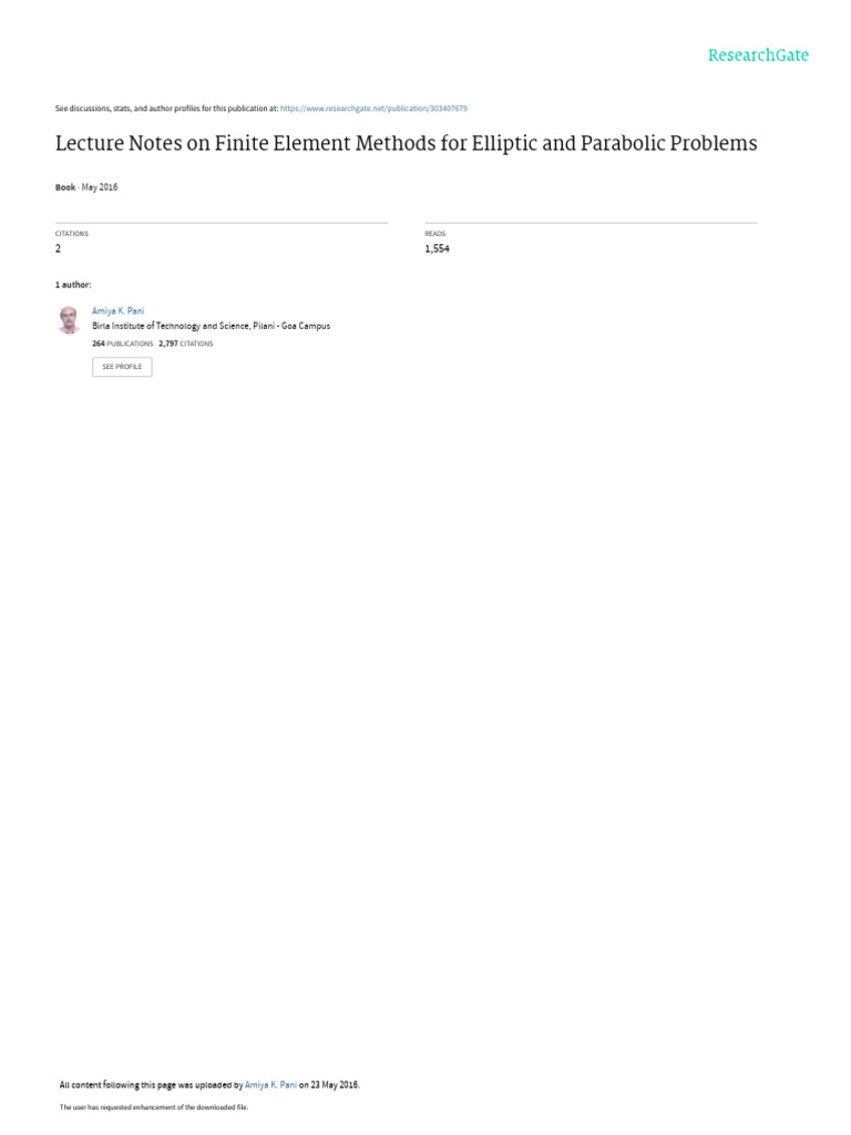Finite Element Methods for PDEs | PDF | Distribution (Mathematics ...