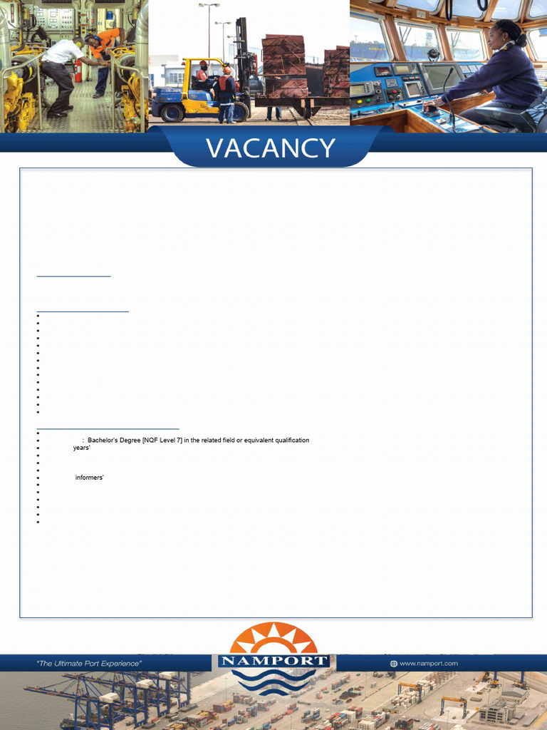 Senior Security Officer Vacancy at Namport | PDF | Audit | Securities