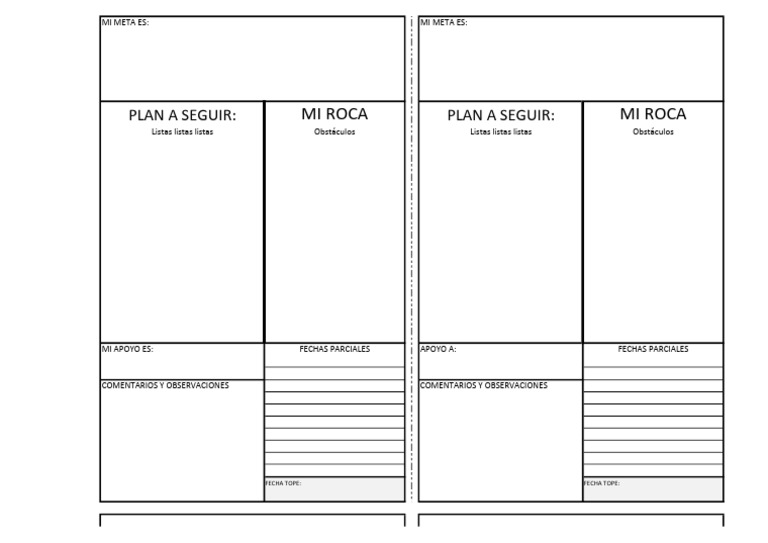 Formato para Establecimiento de Metas | PDF