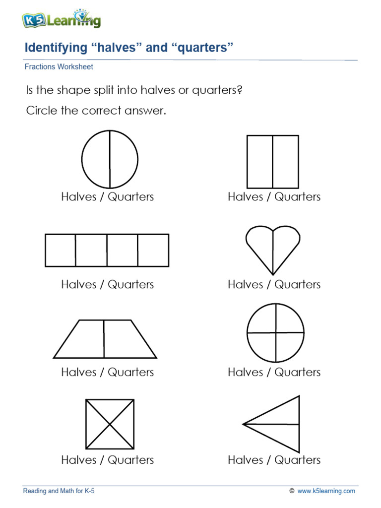 ZD Fractions Halves Quarters 1 - Q | PDF