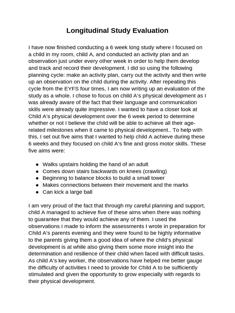 Longitudinal Study Evaluation Resub | PDF | Cognitive Development ...