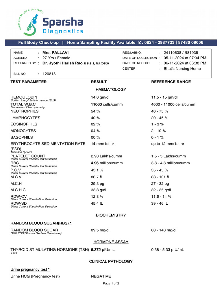 Hematology and Biochemistry Report | PDF | Hematology | Blood