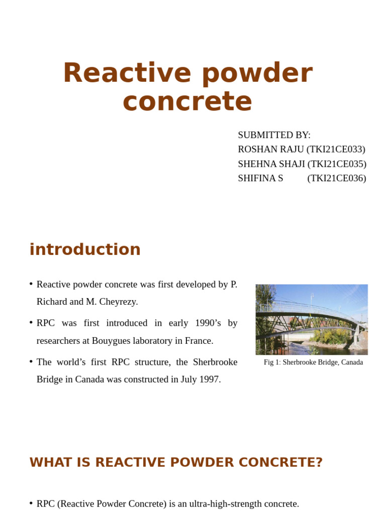 Overview of Reactive Powder Concrete | PDF | Concrete | Precast Concrete