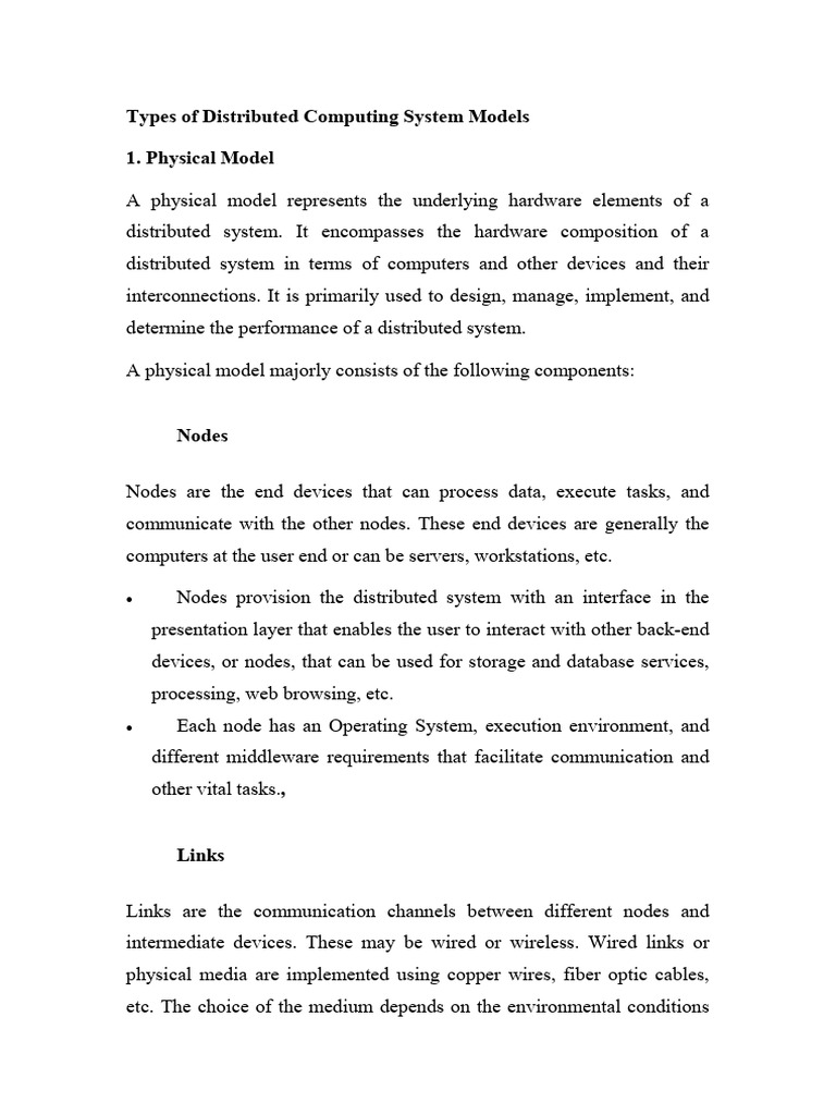 Types of Distributed Computing System Models - 3 | PDF | Client–Server ...