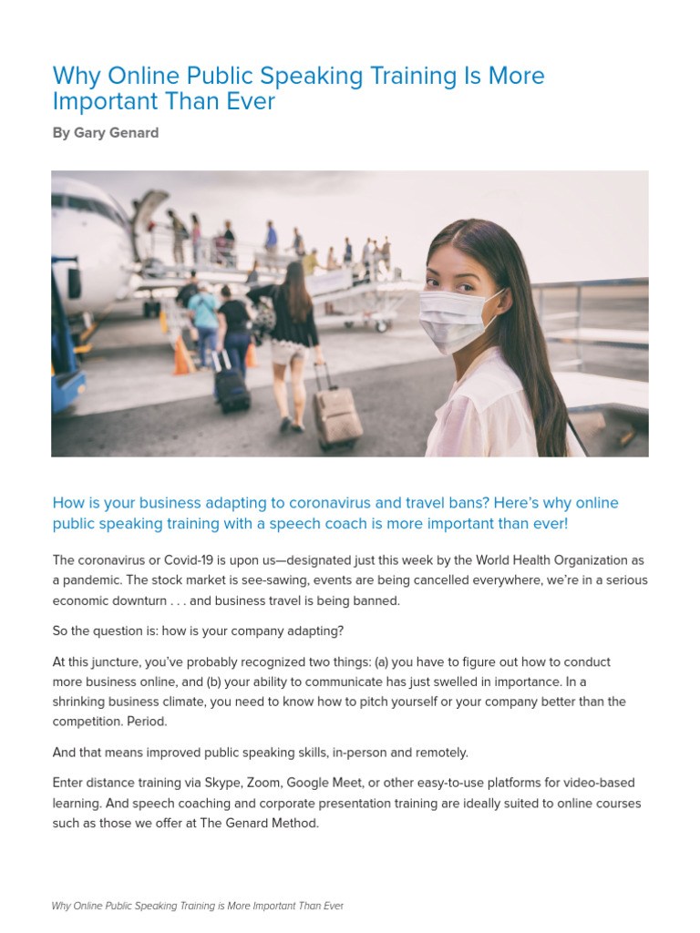 Why Online Speaking Training Is More Important Than Ever | PDF | Public ...