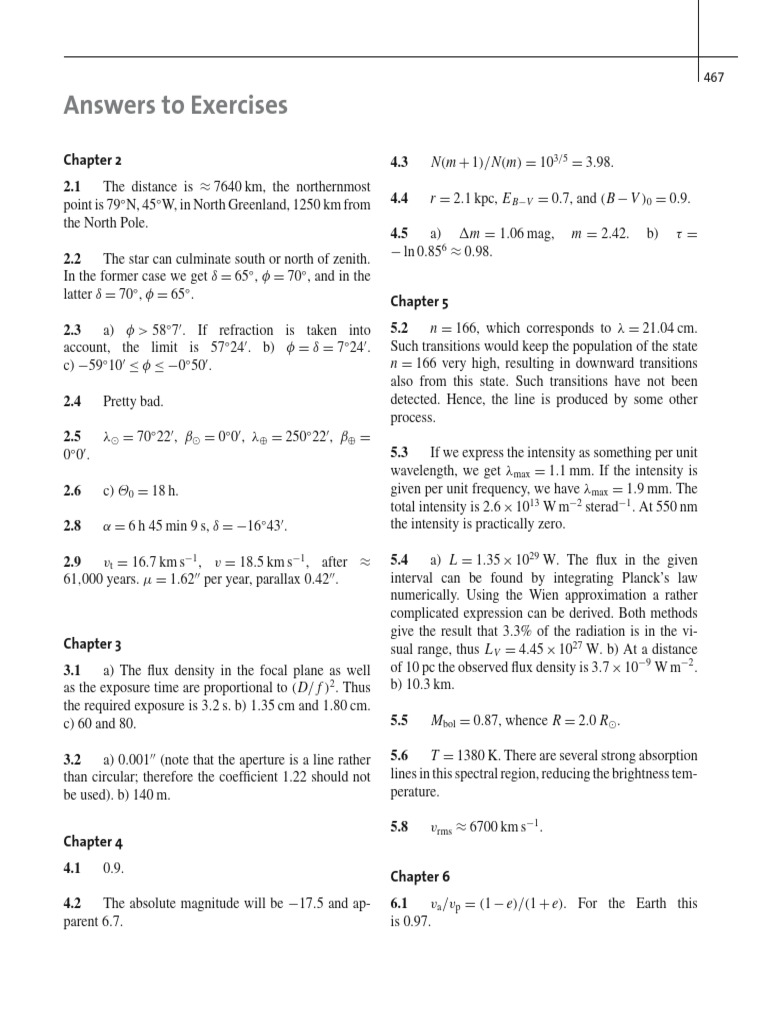 Fundamentalastronomy Answer | PDF | Stars | Astronomy