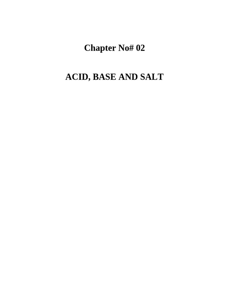 Class 10 Chemistry: Acids, Bases, Salts | PDF | Acid | Sodium Chloride