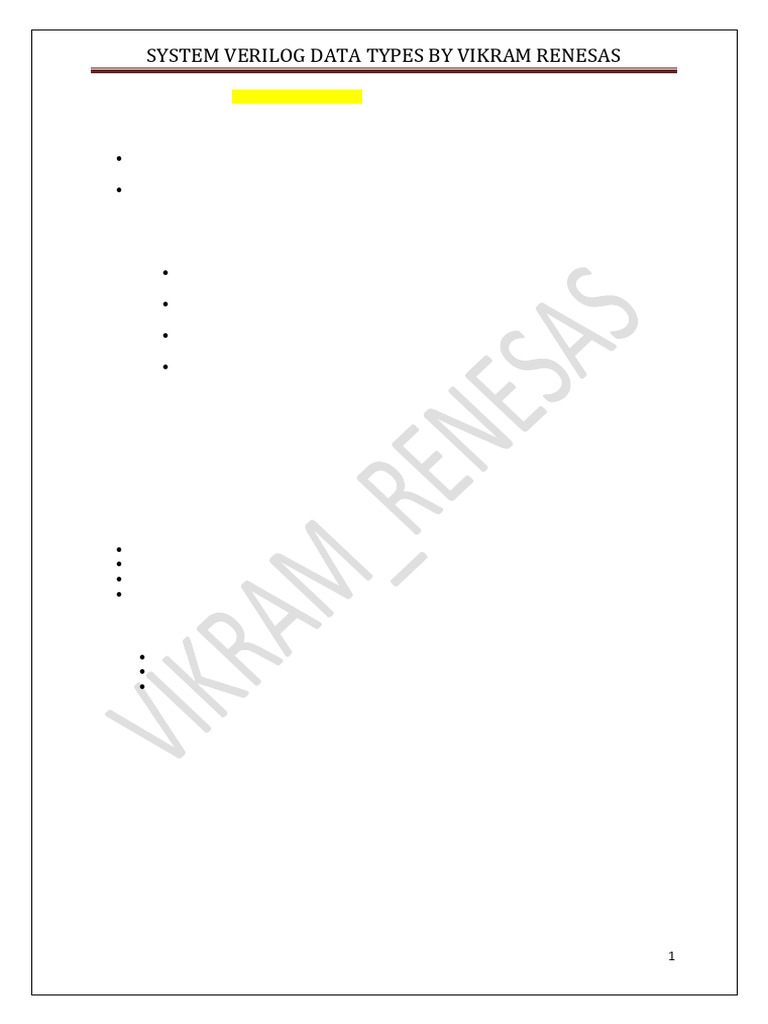 SystemVerilog Data Types Overview | PDF | Integer (Computer Science ...
