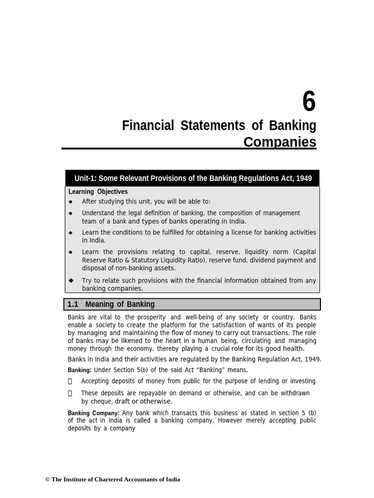 Unit 1 ,2,3 Financial Statements of Banking Companies | PDF | Debits ...