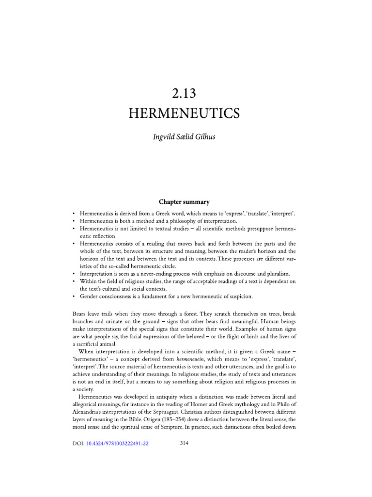 Hermeneutics | PDF