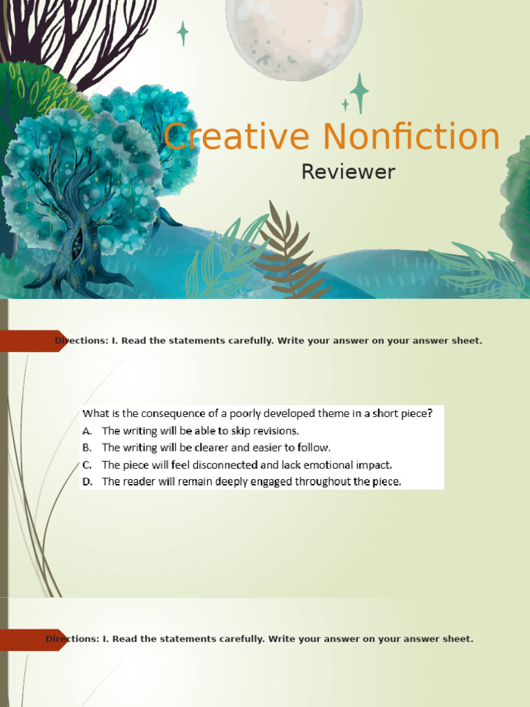 Creative Nonfiction Review Instructions | PDF