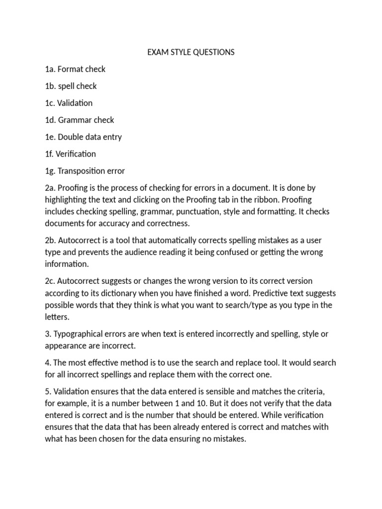 Exam Style Question Guidelines | PDF