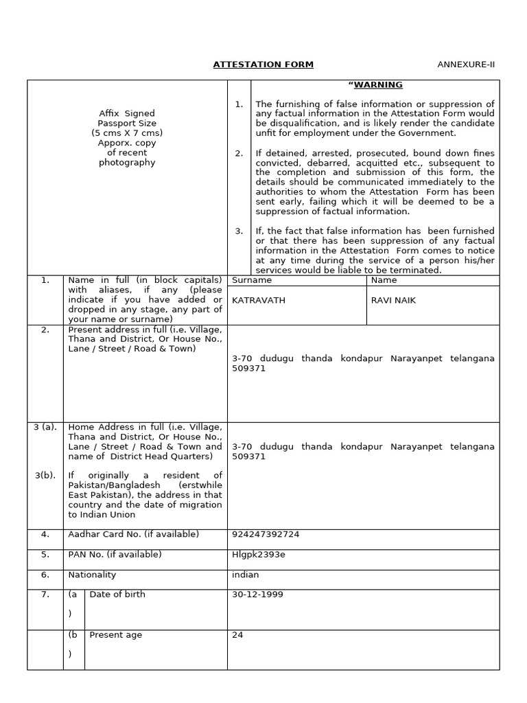 Attestation Form Guidelines and Details | PDF | Criminal Law | Public Law