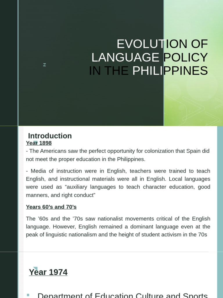 Language Policy Evolution in the Philippines | PDF | Multilingualism ...