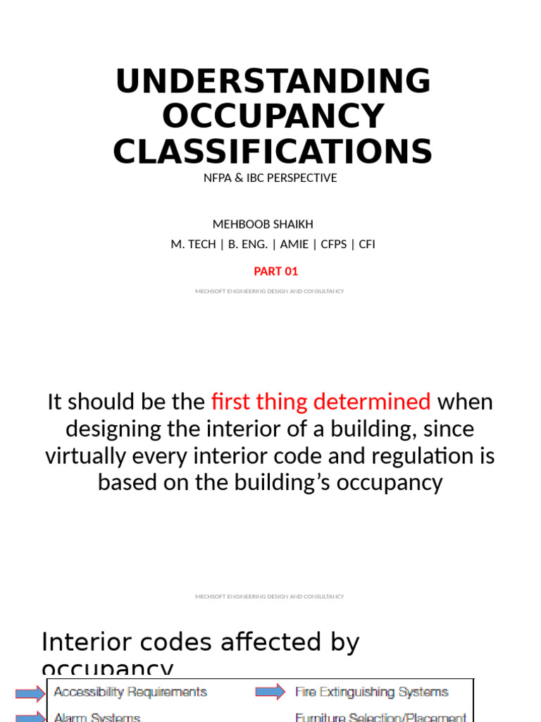 Occupancy Classifications Explained | PDF | Stairs | Door