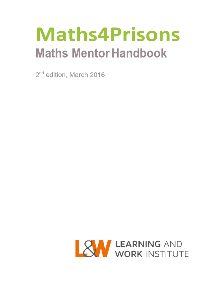 Maths Mentor Handbook Edition 2 | PDF | Mentorship | Learning