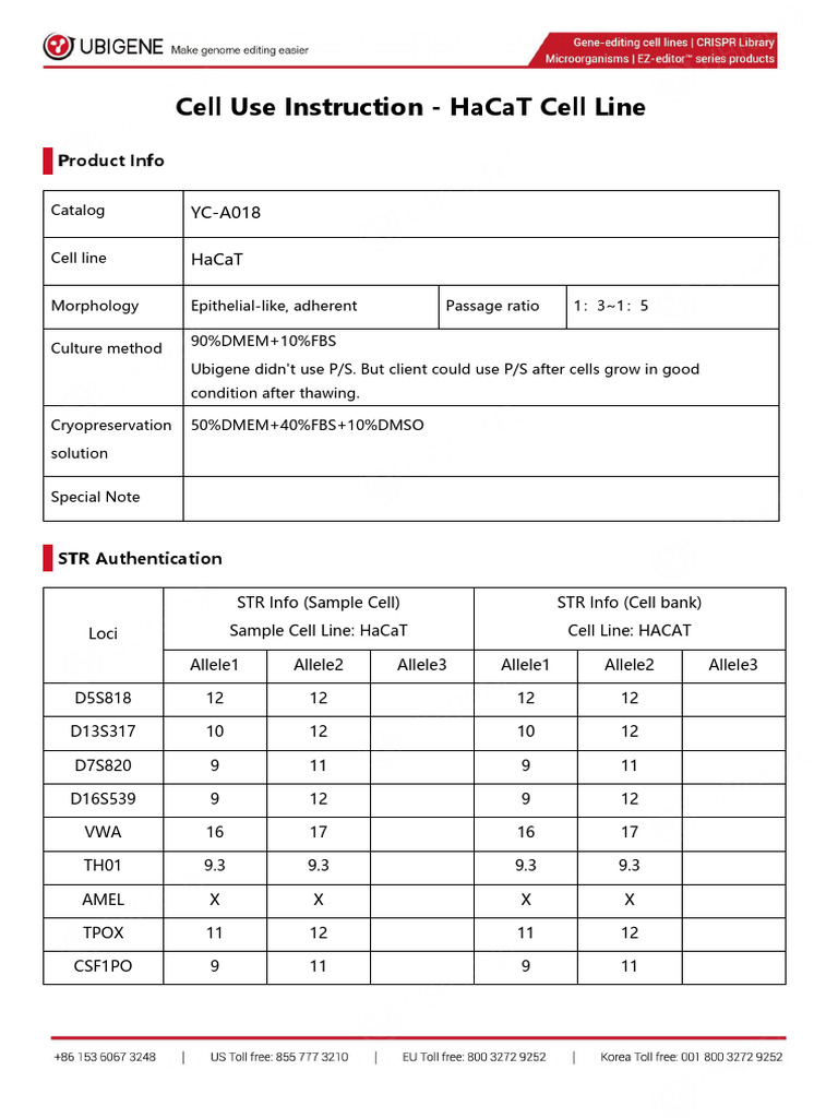 HaCaT Cell Line Culture Protocol | PDF | Cell Culture | Biology