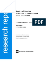 Design of Bearing Stiffeners in Cold Formed C-Sections