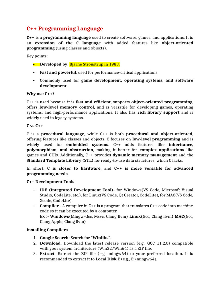 C++ | PDF | Integer (Computer Science) | C++
